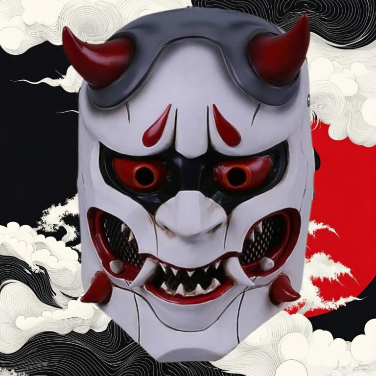 oni masques d'Halloween - costumes en latex avec visage de démon effrayant oni masques d'Halloween - costumes en latex avec visage de démon effrayant